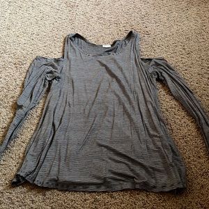 Garage open shoulder long sleeve top